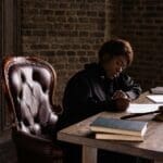 Attorney filling out legal paperwork